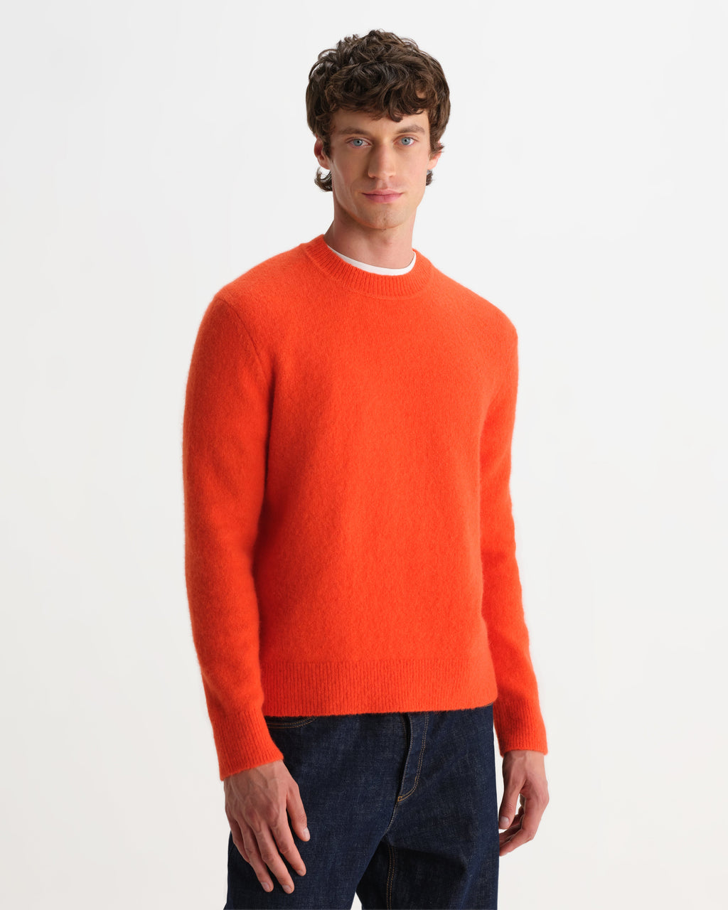 Wilde - Orange Fluffy Wool Crewneck