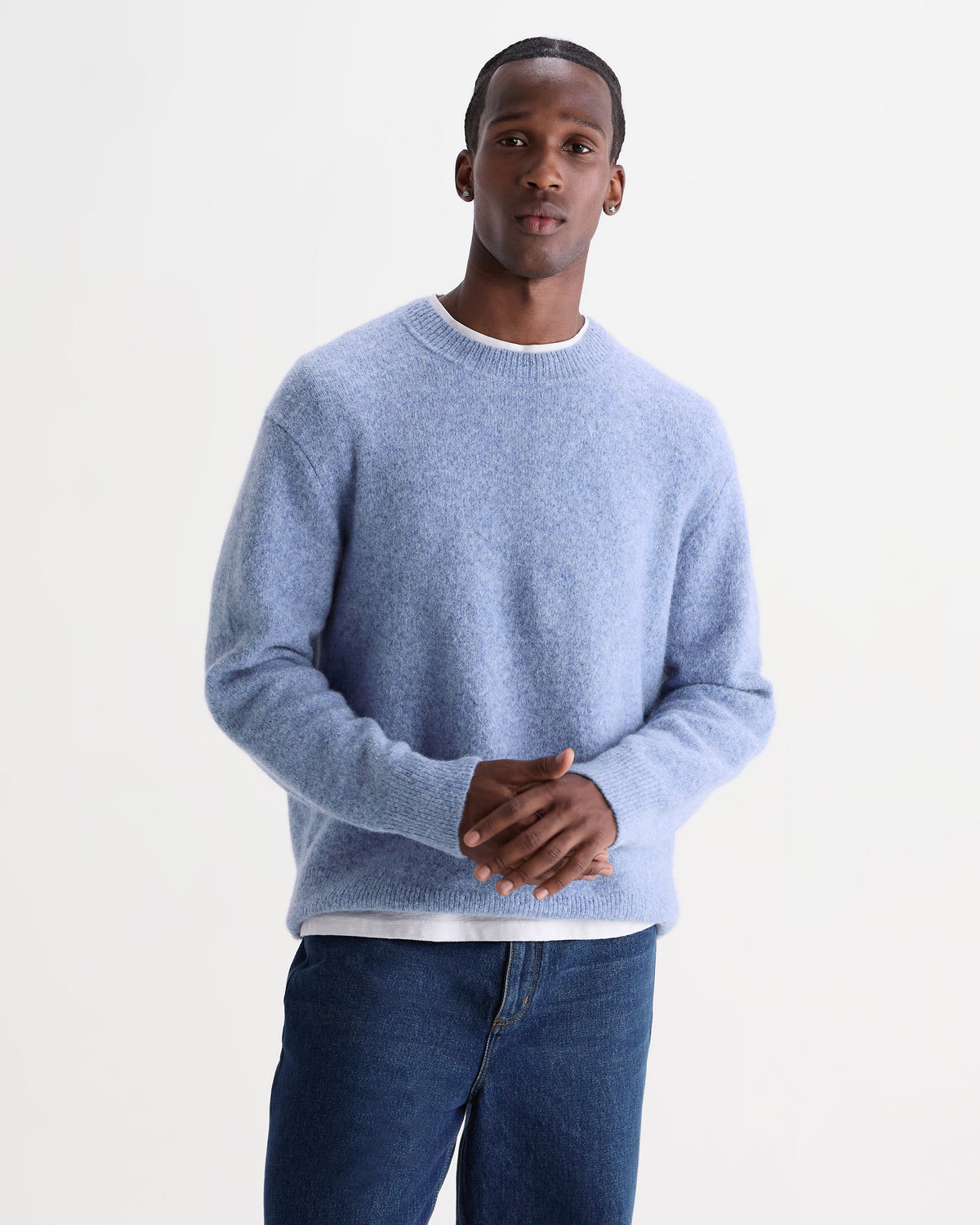 Wilde - Pale Blue Fluffy Wool Crewneck