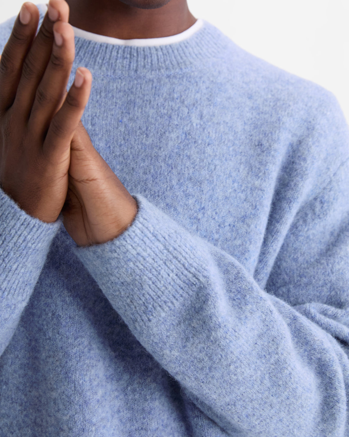 Wilde - Pale Blue Fluffy Wool Crewneck