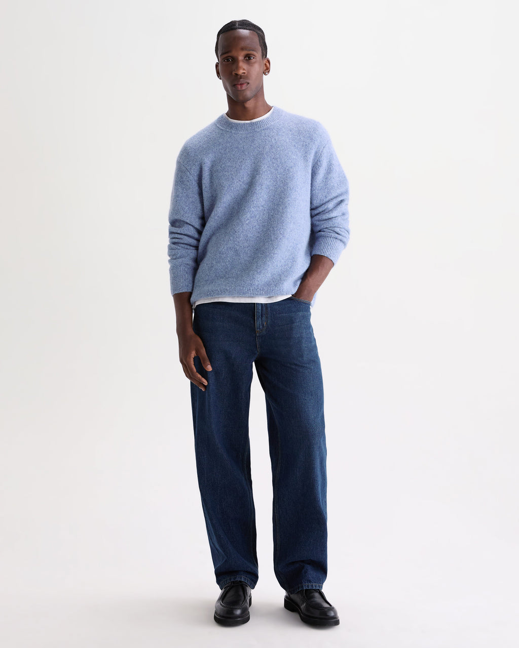 Wilde - Pale Blue Fluffy Wool Crewneck