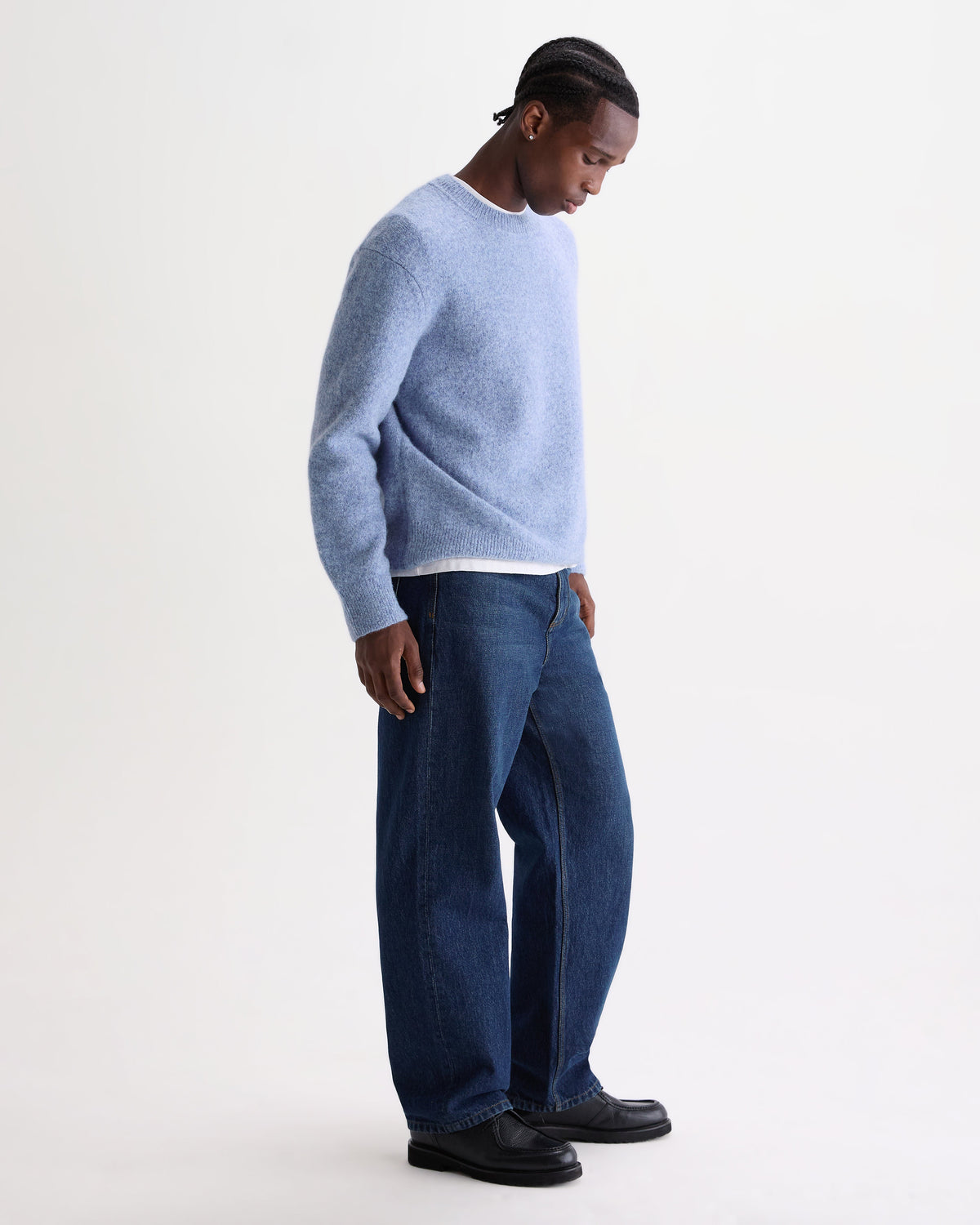 Wilde - Pale Blue Fluffy Wool Crewneck