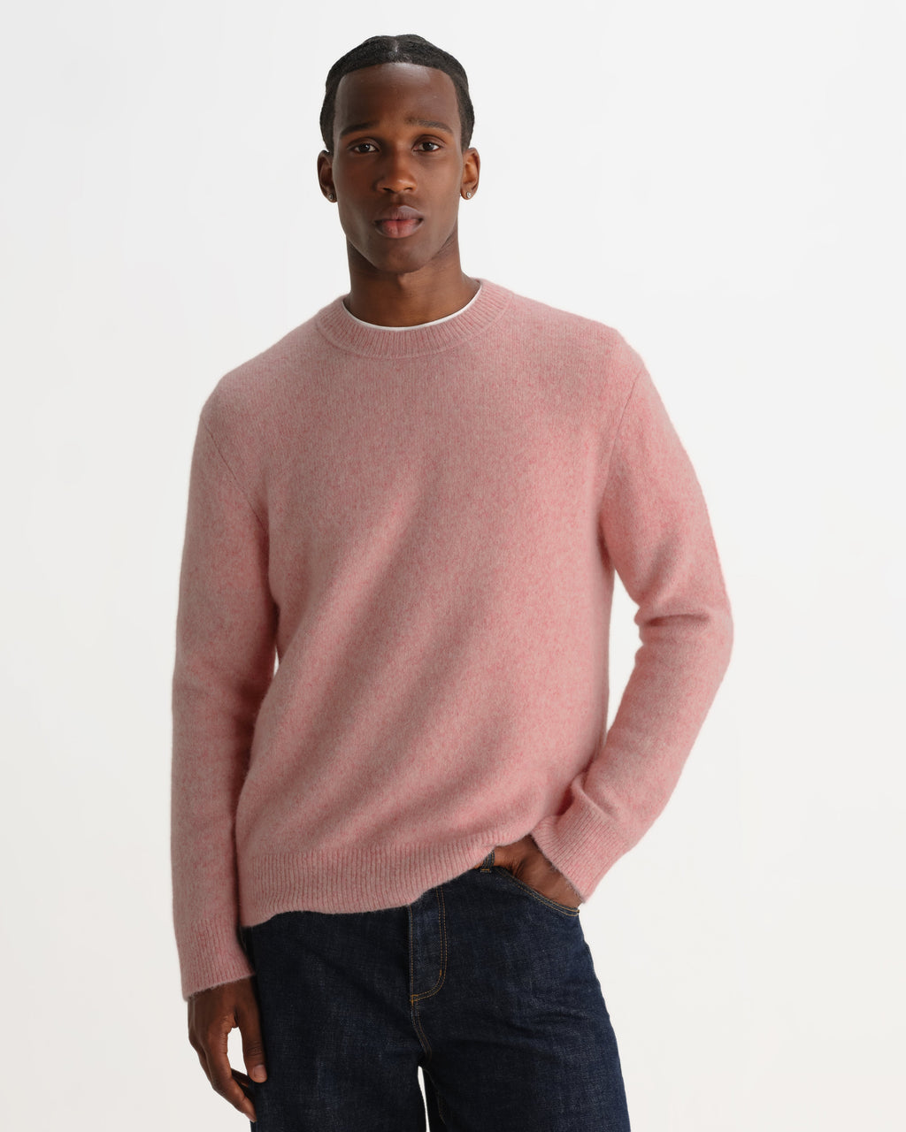 Wilde - Pale Pink Fluffy Wool Crewneck