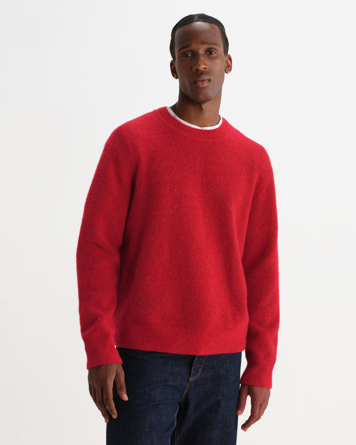 Wilde - Red Fluffy Wool Crewneck