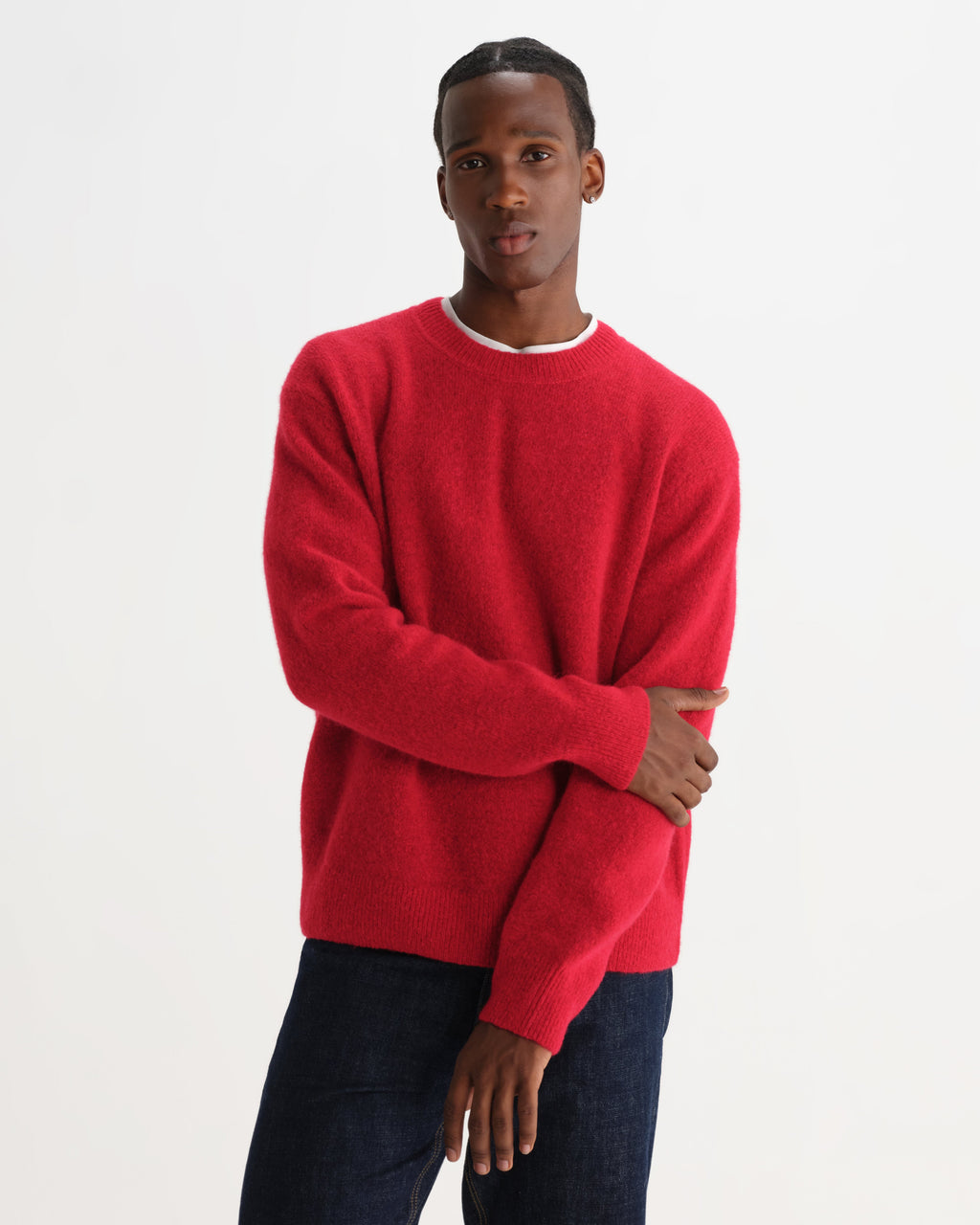 Wilde - Red Fluffy Wool Crewneck