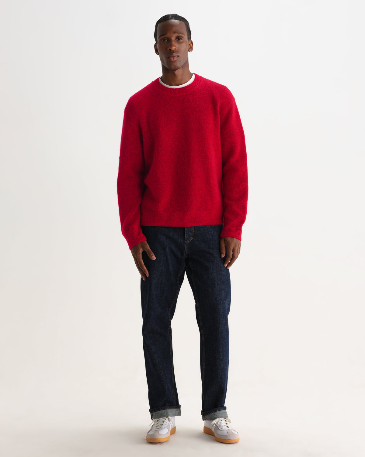 Wilde - Red Fluffy Wool Crewneck